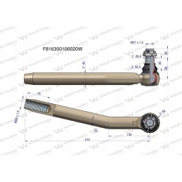 Dešinysis vairo šarnyras m28x1 5 Warynski