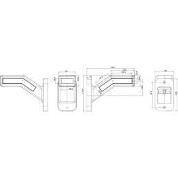 Priekinis, galinis ir dešinysis kairės pusės gabaritinis žibintas