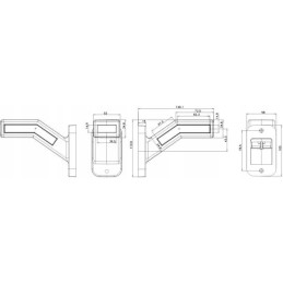 Priekinis, galinis ir dešinysis kairės pusės gabaritinis žibintas