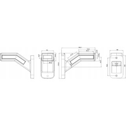LED priekinis ir galinis gabaritinis žibintas ir kairysis gabaritinis žibintas