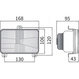 Stačiakampis halogeninis žibintas 12 24v h