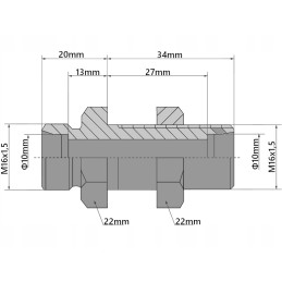 Spenelio tiesi pertvaros jungtis m16x1 5 22mm veržliaraktis