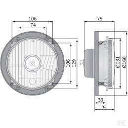 Apvalus halogeninis žibintas 12 24v
