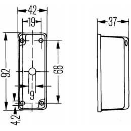 Šoninis gabaritinis žibintas 4w stačiakampis 12 24v raudonas