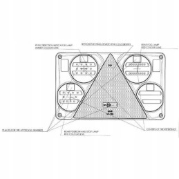 Stačiakampis kombinuotas galinis žibintas, 5 kontaktų, kairysis, LED
