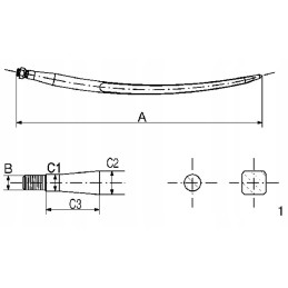 Viršutinis dantukas krokodilui 680mm m22x1 5 uždaromas