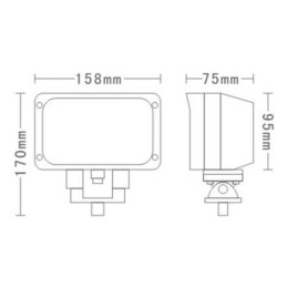 Darbinė lempa 15led flood 26w 9 32v 3375lm halogeninė