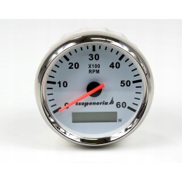 Tachometras su variklio darbo valandų skaitikliu 0 6000 baltas
