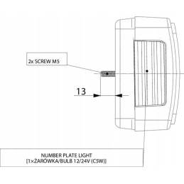 Stačiakampis dešinysis kombinuotas galinis žibintas LA45014 GO
