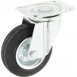 Guminis pasukamas ratas, skersmuo 125x37, 5mm, tvirtinimo pagrindas