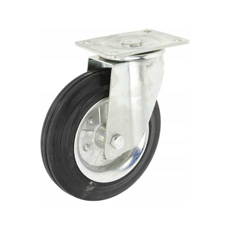 Guminis pasukamas ratas fi 200x50mm su tvirtinimo pagrindu