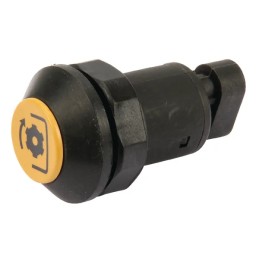 Kardaninio veleno mygtuko jungiklis, apvalus, geltonas