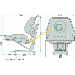 Ursus c 330 c 360 granito fotelio sėdynė
