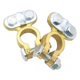 Žalvarinių akumuliatoriaus gnybtų komplektas ir visas komplektas