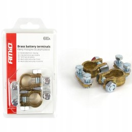 Žalvarinių akumuliatoriaus gnybtų komplektas ir visas komplektas