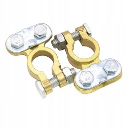 Žalvarinių akumuliatoriaus gnybtų komplektas ir visas komplektas