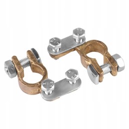 Žalvarinių akumuliatoriaus gnybtų komplektas ir visas komplektas