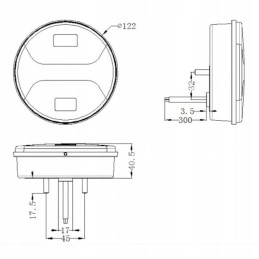 Spalvingas 2-jų funkcijų LED galinis žibintas 12 24v 22led