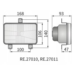 Optinis elementas h4 168x106mm mf massey reflektorius