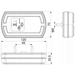 Priekinė gabaritinė lemputė ir posūkio signalas LED 12 24v