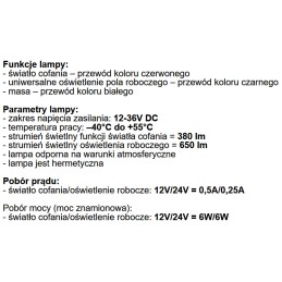 Ursus LED darbo lempa, prožektorius, atbulinės eigos atšvaitas