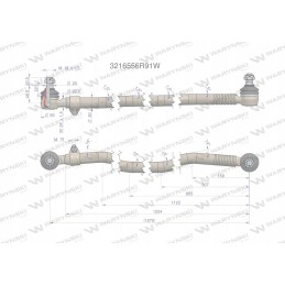 Vairo stovas 1270mm 3216556r91 Warynski