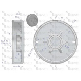 M tipo starterio šepečio laikiklio galinis dangtelis