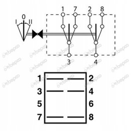 Posūkio signalo jungiklis 42x22mm 3 padėtys