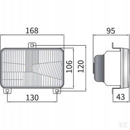 Stačiakampis halogeninis žibintas 12 24v