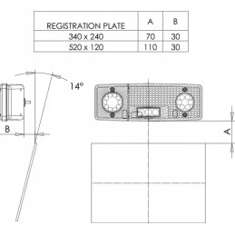 LED galinis žibintas, dešinysis, stačiakampis, 12 24v