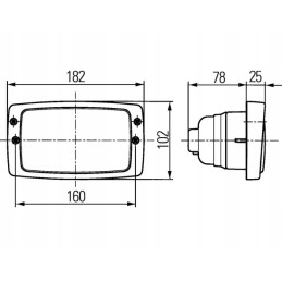 Stačiakampė darbo lempa h3 hella modul 6213