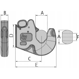 2x kablys su suvirinimo antgaliu, 2 kategorija, su rutuliais 56x28