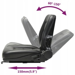 Šakinio krautuvo traktoriaus sėdynė su reguliuojamu atlošu