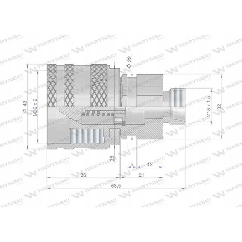 Prisukama greitoji hidraulinė jungtis, M18x1 kištukas 5