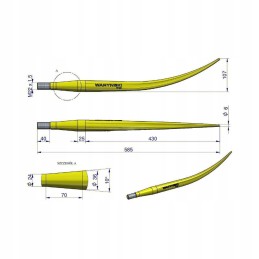 Krautuvo gaudyklė, lenktas, uždaromas 600 mm griebtuvas