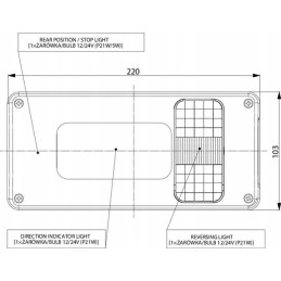 Stačiakampis kairysis kombinuotas galinis žibintas la45015 gop