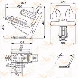 John Deere sėdynė skirta Jo traktoriams