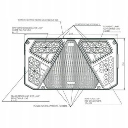 Stačiakampis kombinuotas galinis žibintas, 7 kontaktų, kairysis, LED
