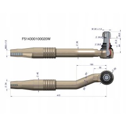 Vairo jungtis kairė 415mm f514300100020 fendt