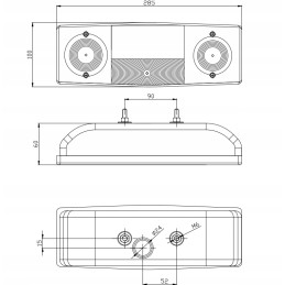 Traktoriaus priekabos galinis žibintas, kairysis dešinysis trikampis