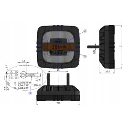 LED priekinio žibinto padėties kryptis dieną 12 24v