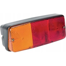 Galinis kairysis kombinuotas žibintas, stačiakampis, raudonas