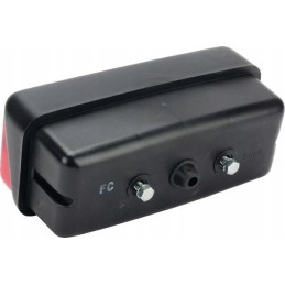 Galinis kairysis kombinuotas žibintas, stačiakampis, raudonas