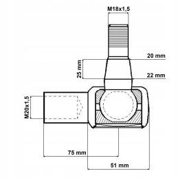 Strypo galo korpusas 3221932r92 m20x1 5 l 75