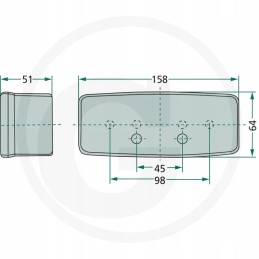 John Deere AL64947 kairysis galinis žibintas