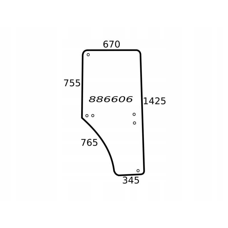 Dešiniųjų durų stiklas mf 886606 l169103