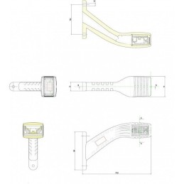 LED šoninė gabaritinė lemputė dešinė 6 led 12 24v