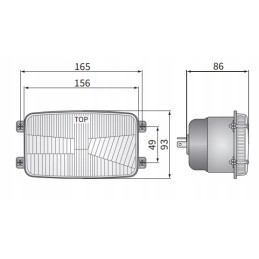 Zetor H4 3 funkcijų priekinis žibintas 156x93 E8 Wesem