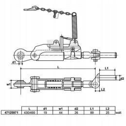 Korpuso MXM 120 stabilizatorius, šoninė jungtis 47125971