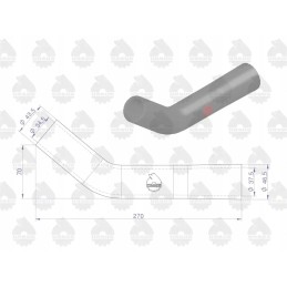 Viršutinė radiatoriaus guminė žarna, sustiprinta audiniu c